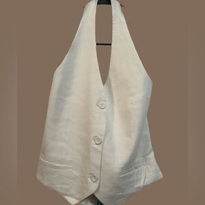 Elegant Cream Halter Neck Women's Tunic